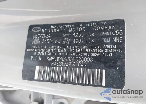 2025 Hyundai Elantra N из США, поврежденный, VIN KMHLW4DK3SU028008